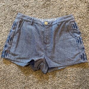 Miss Me Linen Shorts with Aztec print